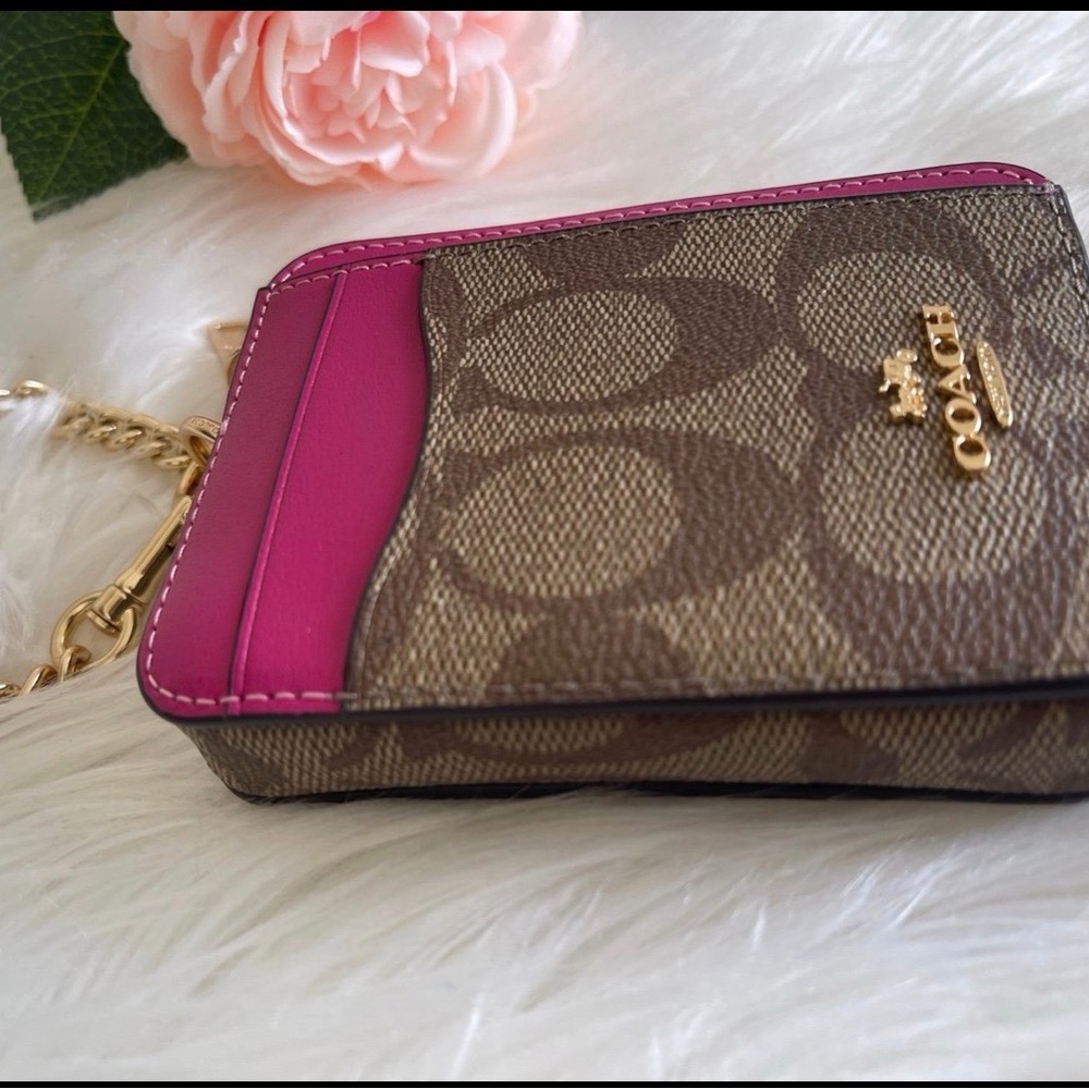 Coach Fuchsia and Tan Card Wallet Bundle & SAVE - Picture 5 of 6